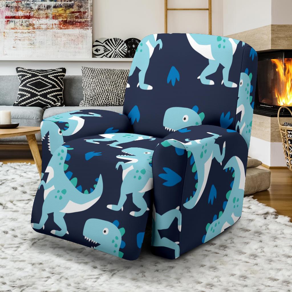 Dino Cartoon Dinosaur Pattern Print Recliner Cover-grizzshop