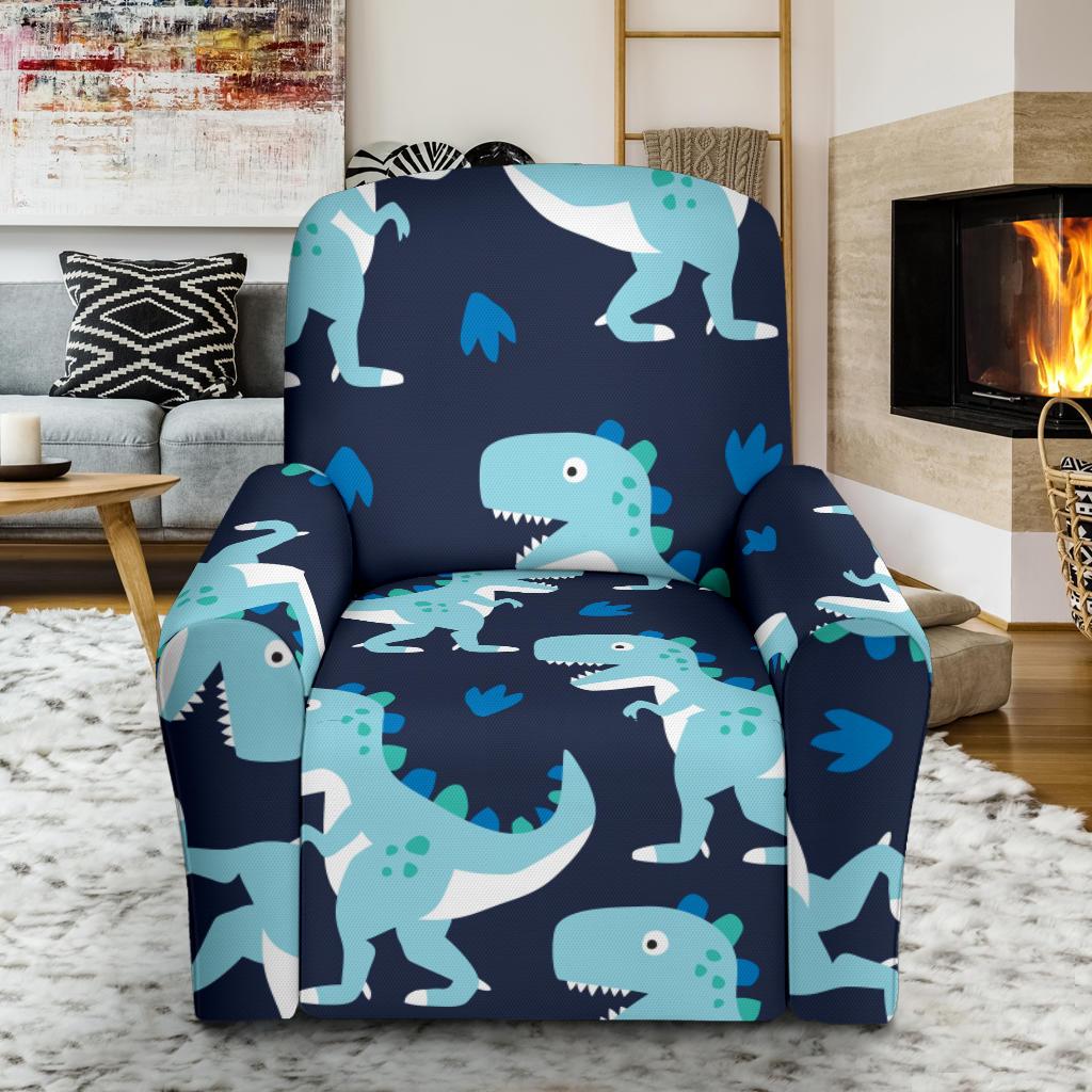 Dino Cartoon Dinosaur Pattern Print Recliner Cover-grizzshop