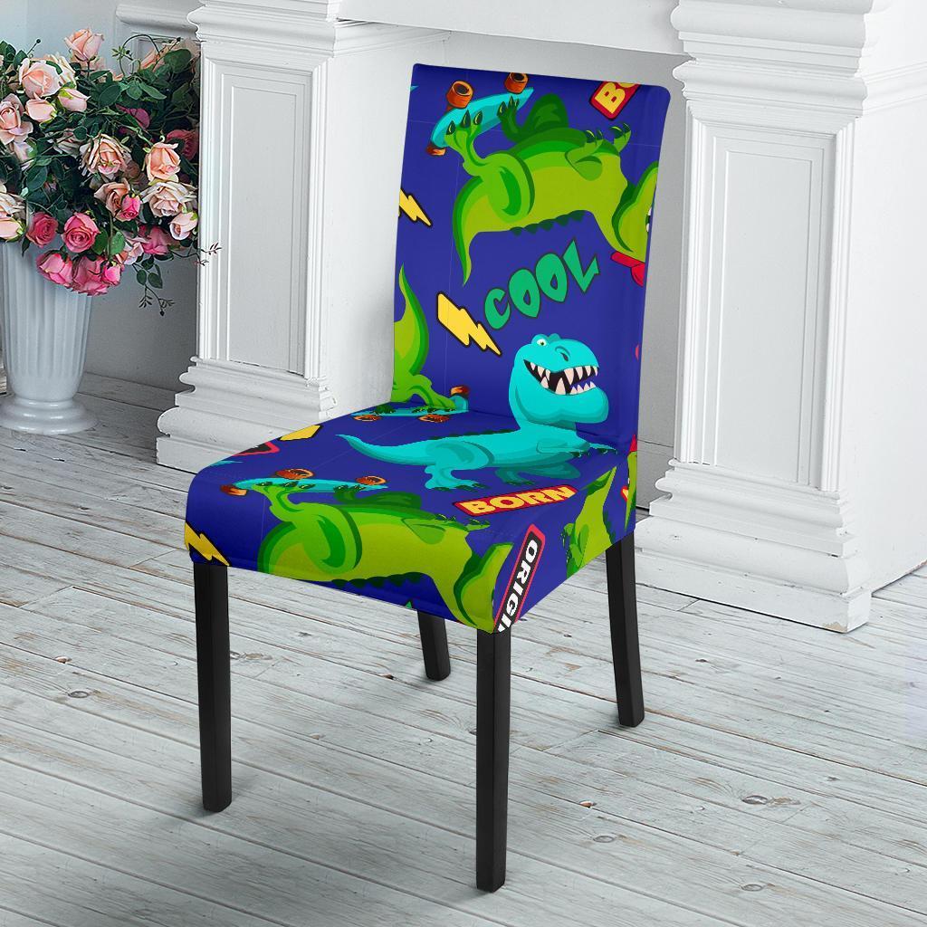 Dino Dinosaur Cartoon Pattern Print Chair Cover-grizzshop