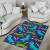 Dino Dinosaur Cartoon Pattern Print Floor Mat-grizzshop