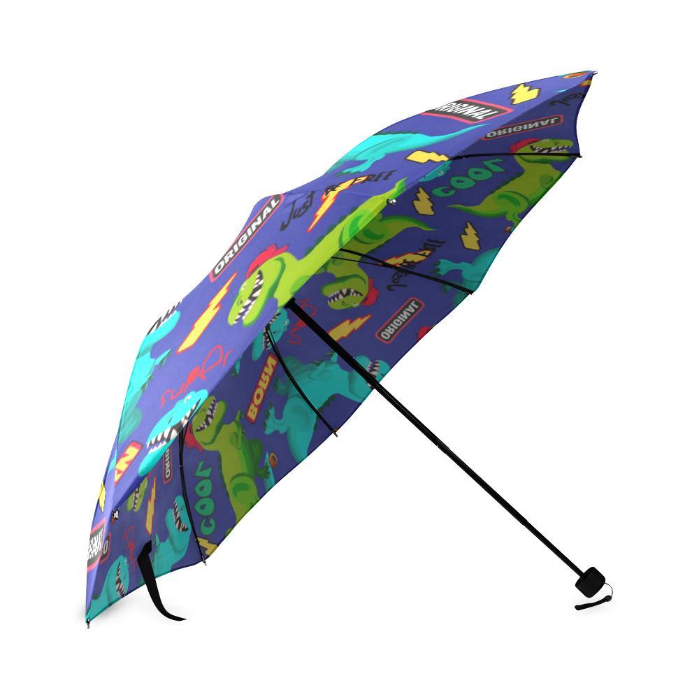Dino Dinosaur Cartoon Pattern Print Foldable Umbrella-grizzshop