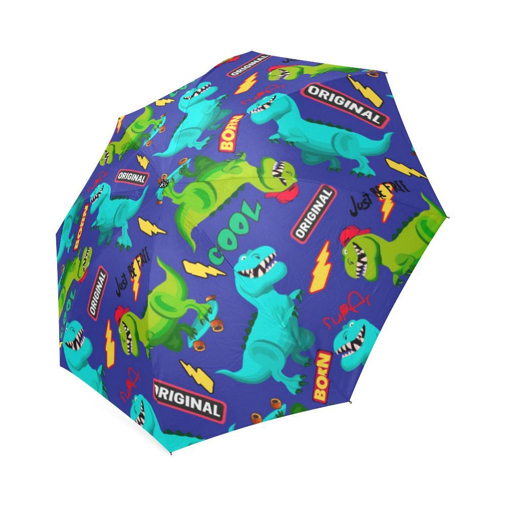 Dino Dinosaur Cartoon Pattern Print Foldable Umbrella-grizzshop