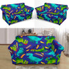 Dino Dinosaur Cartoon Pattern Print Loveseat Cover-grizzshop