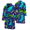 Dino Dinosaur Cartoon Pattern Print Men Long Robe-grizzshop