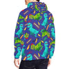 Dino Dinosaur Cartoon Pattern Print Men Pullover Hoodie-grizzshop