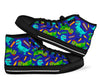 Dino Dinosaur Cartoon Pattern Print Men Women's High Top Shoes-grizzshop