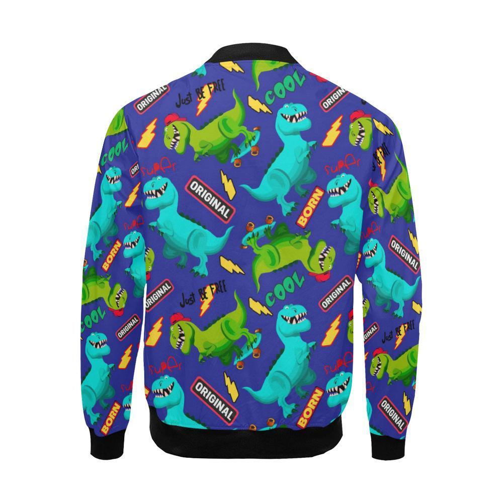 Dino Dinosaur Cartoon Pattern Print Men's Bomber Jacket-grizzshop