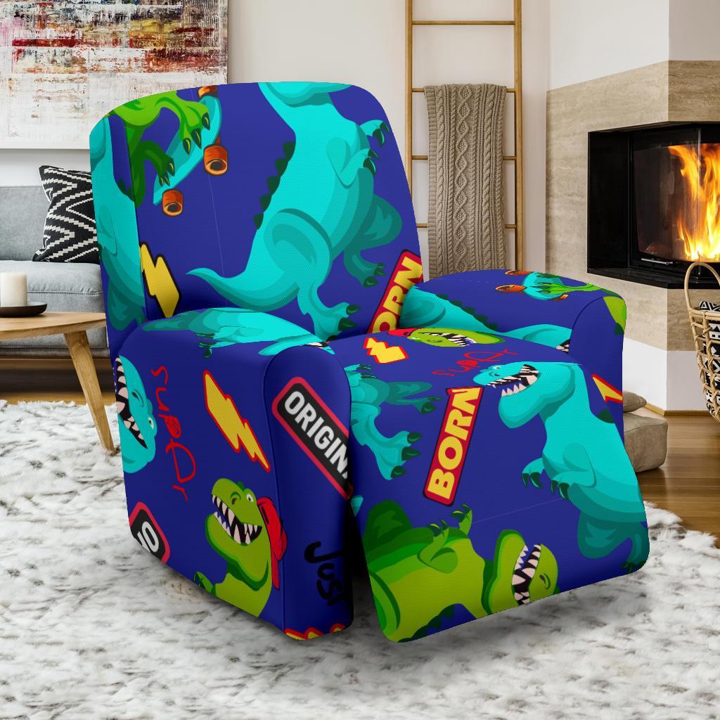 Dino Dinosaur Cartoon Pattern Print Recliner Cover-grizzshop