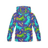 Dino Dinosaur Cartoon Pattern Print Women Pullover Hoodie-grizzshop