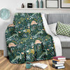 Dino Dinosaur Flower Leaf Pattern Print Blanket-grizzshop