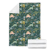 Dino Dinosaur Flower Leaf Pattern Print Blanket-grizzshop