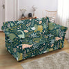 Dino Dinosaur Flower Leaf Pattern Print Loveseat Cover-grizzshop