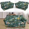 Dino Dinosaur Flower Leaf Pattern Print Loveseat Cover-grizzshop