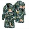 Dino Dinosaur Flower Leaf Pattern Print Men Long Robe-grizzshop