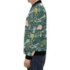 Dino Dinosaur Flower Leaf Pattern Print Men's Bomber Jacket-grizzshop