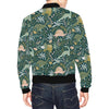 Dino Dinosaur Flower Leaf Pattern Print Men's Bomber Jacket-grizzshop