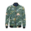 Dino Dinosaur Flower Leaf Pattern Print Men's Bomber Jacket-grizzshop