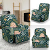 Dino Dinosaur Flower Leaf Pattern Print Recliner Cover-grizzshop