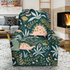 Dino Dinosaur Flower Leaf Pattern Print Recliner Cover-grizzshop