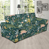 Dino Dinosaur Flower Leaf Pattern Print Sofa Covers-grizzshop