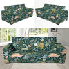 Dino Dinosaur Flower Leaf Pattern Print Sofa Covers-grizzshop