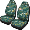 Dino Dinosaur Flower Leaf Pattern Print Universal Fit Car Seat Cover-grizzshop