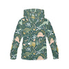 Dino Dinosaur Flower Leaf Pattern Print Women Pullover Hoodie-grizzshop