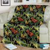 Dino Dinosaur Palm Leaf Pattern Print Blanket-grizzshop