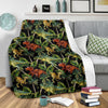 Dino Dinosaur Palm Leaf Pattern Print Blanket-grizzshop