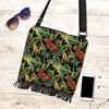 Dino Dinosaur Palm Leaf Pattern Print Crossbody Bags-grizzshop