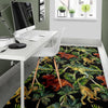 Dino Dinosaur Palm Leaf Pattern Print Floor Mat-grizzshop