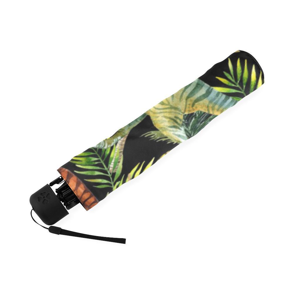 Dino Dinosaur Palm Leaf Pattern Print Foldable Umbrella-grizzshop