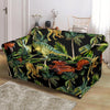 Dino Dinosaur Palm Leaf Pattern Print Loveseat Cover-grizzshop