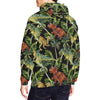 Dino Dinosaur Palm Leaf Pattern Print Men Pullover Hoodie-grizzshop