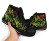 Dino Dinosaur Palm Leaf Pattern Print Men Women's High Top Shoes-grizzshop