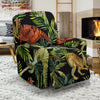 Dino Dinosaur Palm Leaf Pattern Print Recliner Cover-grizzshop