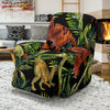 Dino Dinosaur Palm Leaf Pattern Print Recliner Cover-grizzshop