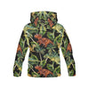 Dino Dinosaur Palm Leaf Pattern Print Women Pullover Hoodie-grizzshop