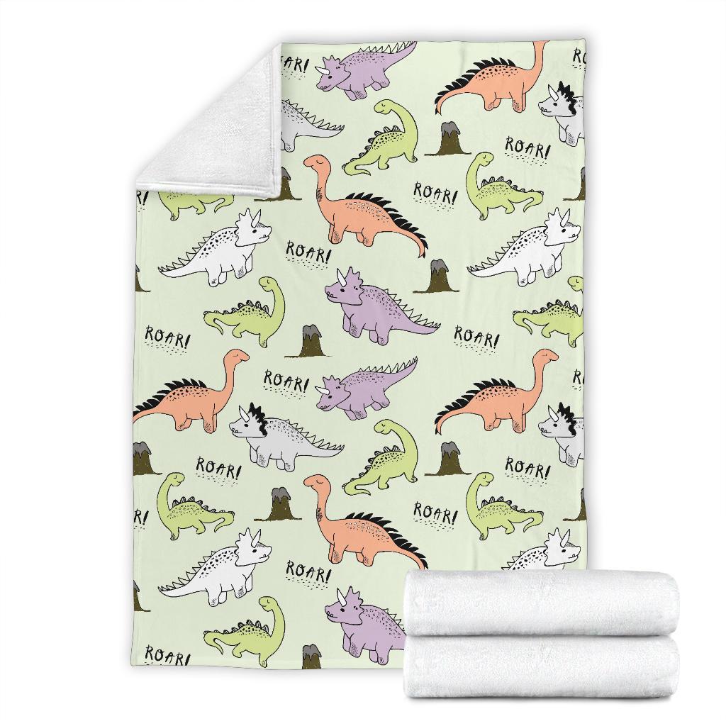 Dino Roar Dinosaur Pattern Print Blanket-grizzshop