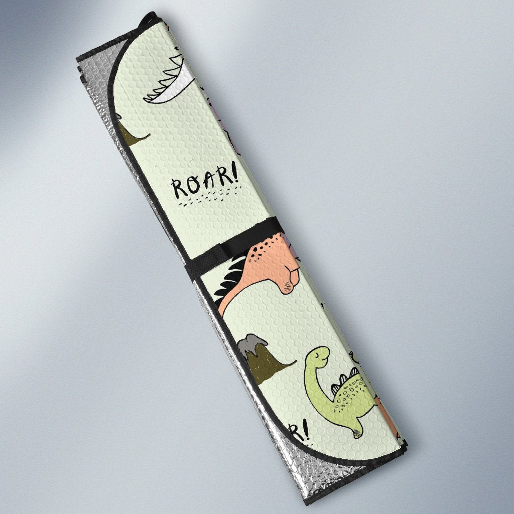 Dino Roar Dinosaur Pattern Print Car Sun Shade-grizzshop