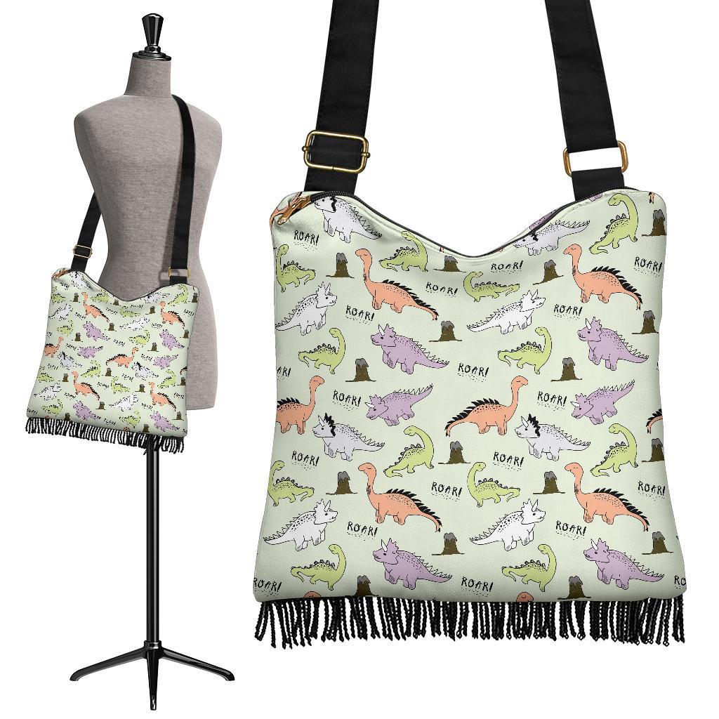 Dino Roar Dinosaur Pattern Print Crossbody Bags-grizzshop