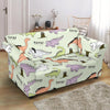 Dino Roar Dinosaur Pattern Print Loveseat Cover-grizzshop