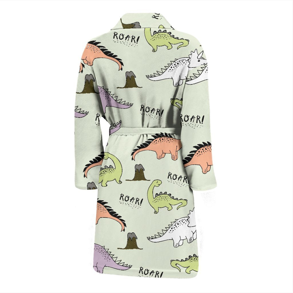 Dino Roar Dinosaur Pattern Print Men Long Robe-grizzshop