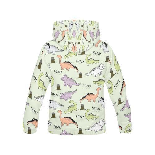 Dino Roar Dinosaur Pattern Print Men Pullover Hoodie-grizzshop