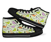 Dino Roar Dinosaur Pattern Print Men Women's High Top Shoes-grizzshop