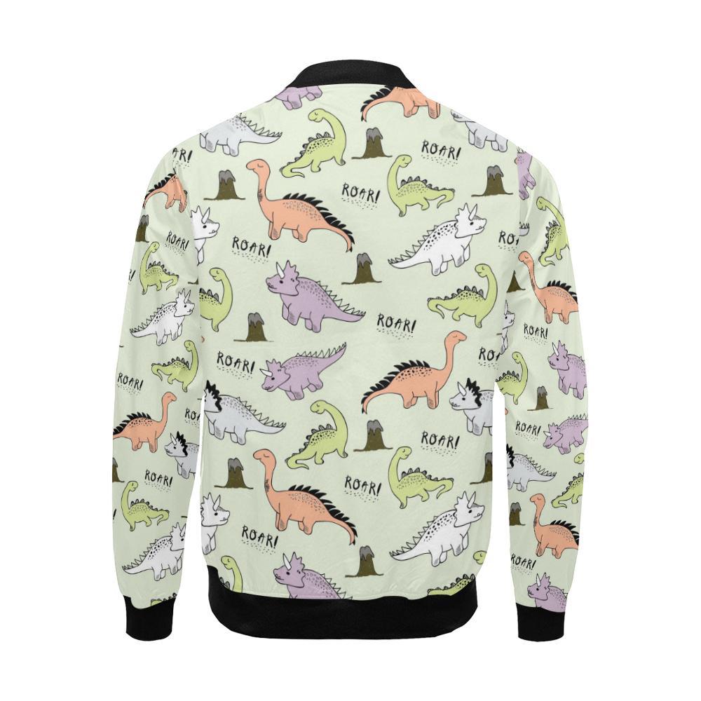 Dino Roar Dinosaur Pattern Print Men's Bomber Jacket-grizzshop