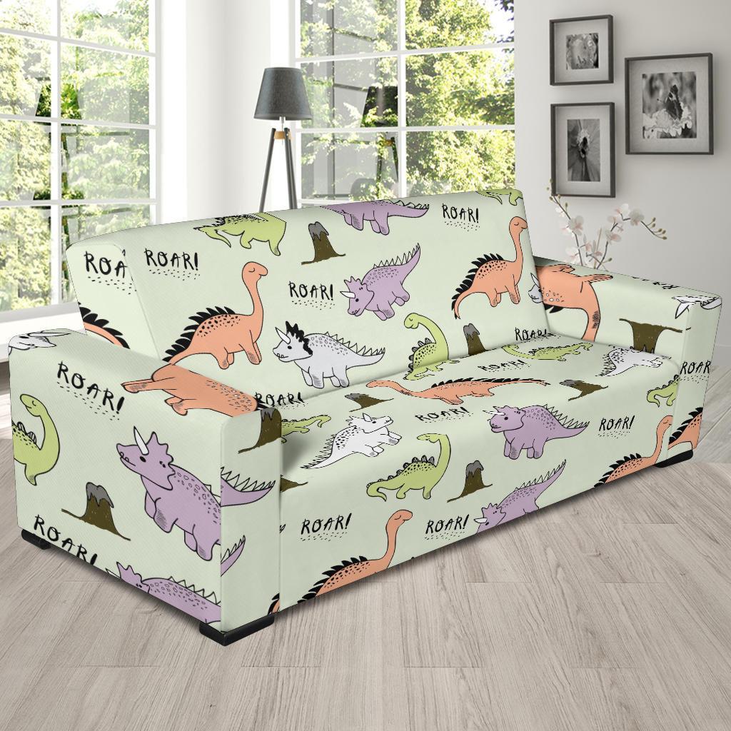 Dino Roar Dinosaur Pattern Print Sofa Covers-grizzshop