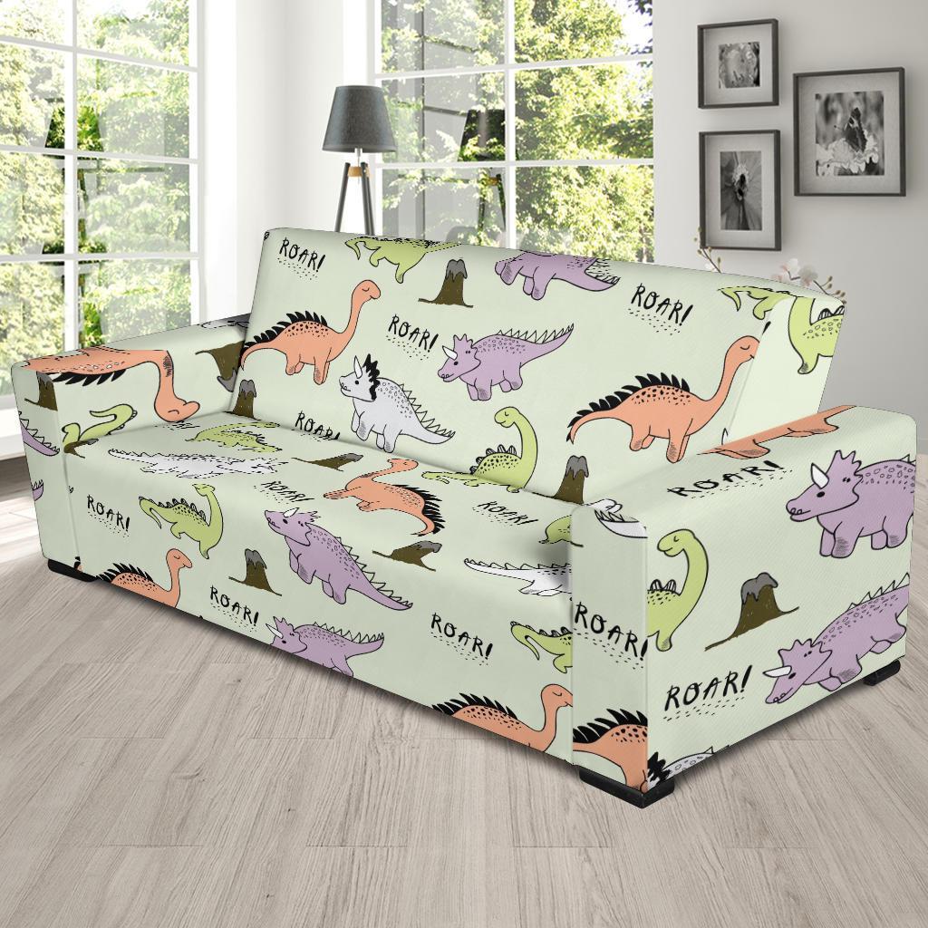 Dino Roar Dinosaur Pattern Print Sofa Covers-grizzshop