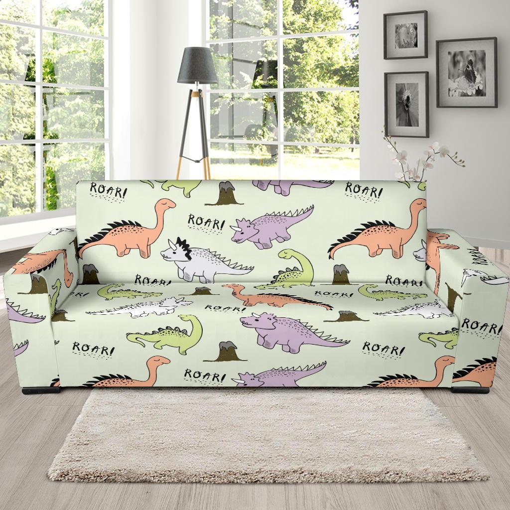 Dino Roar Dinosaur Pattern Print Sofa Covers-grizzshop