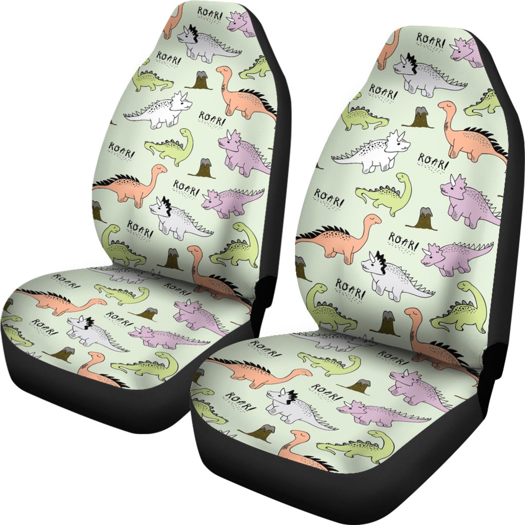 Dino Roar Dinosaur Pattern Print Universal Fit Car Seat Cover-grizzshop